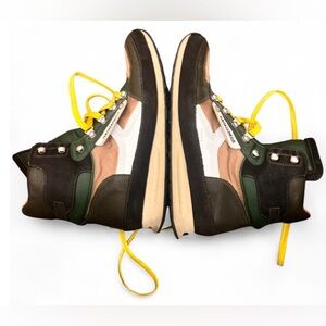 Dsquared2 Hiking High-Top Sneakers Brown & Black with Green Accents Size 9